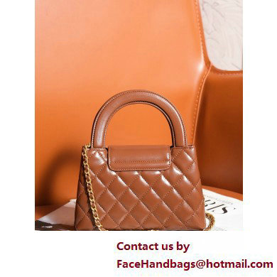 Chanel Shiny Crumpled Calfskin  &  Gold-Tone Metal Mini Shopping Bag AS4416 CARAMEL 2025